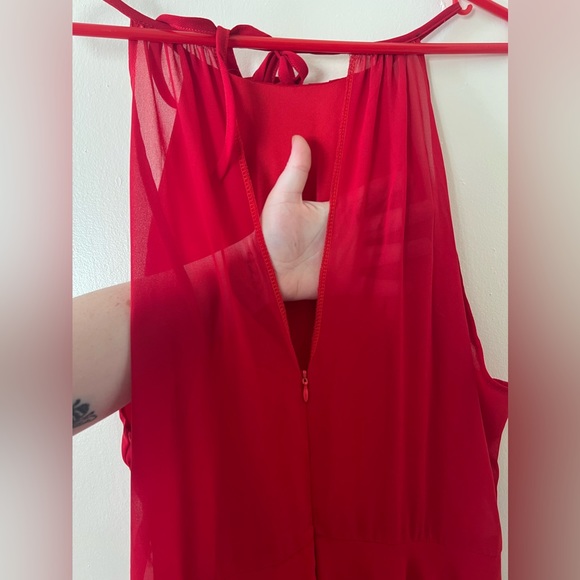 GYK Brand XXL Red Chiffon Dress - Picture 8 of 10
